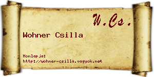 Wohner Csilla névjegykártya